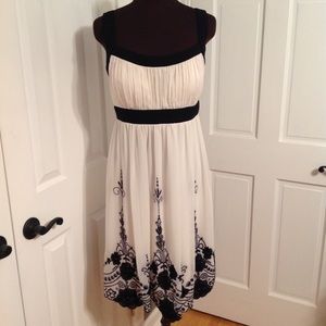 Special Occasion Cream/Black Embroidery Dress